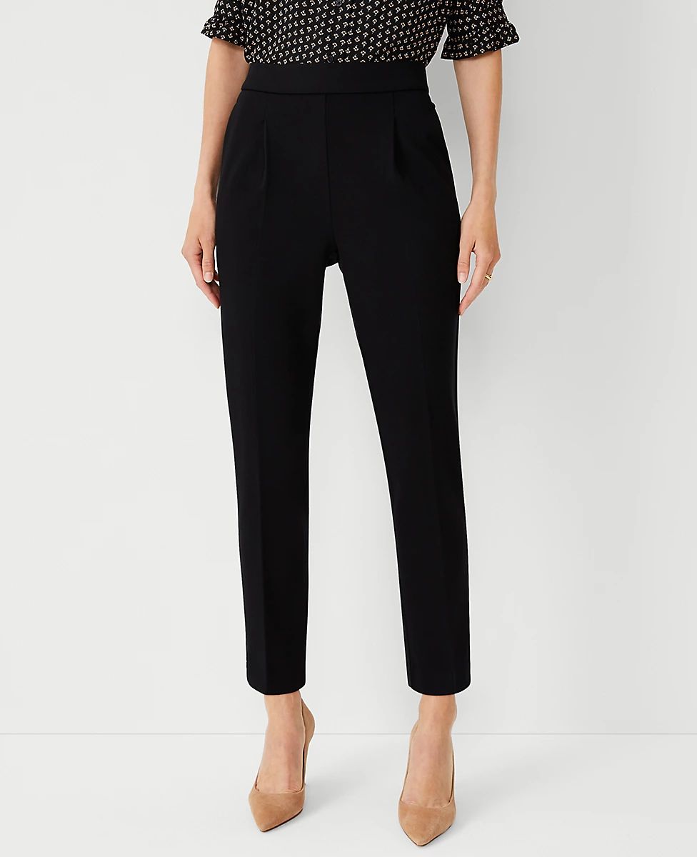 The High Waist Knit Easy Ankle Pant | Ann Taylor (US)