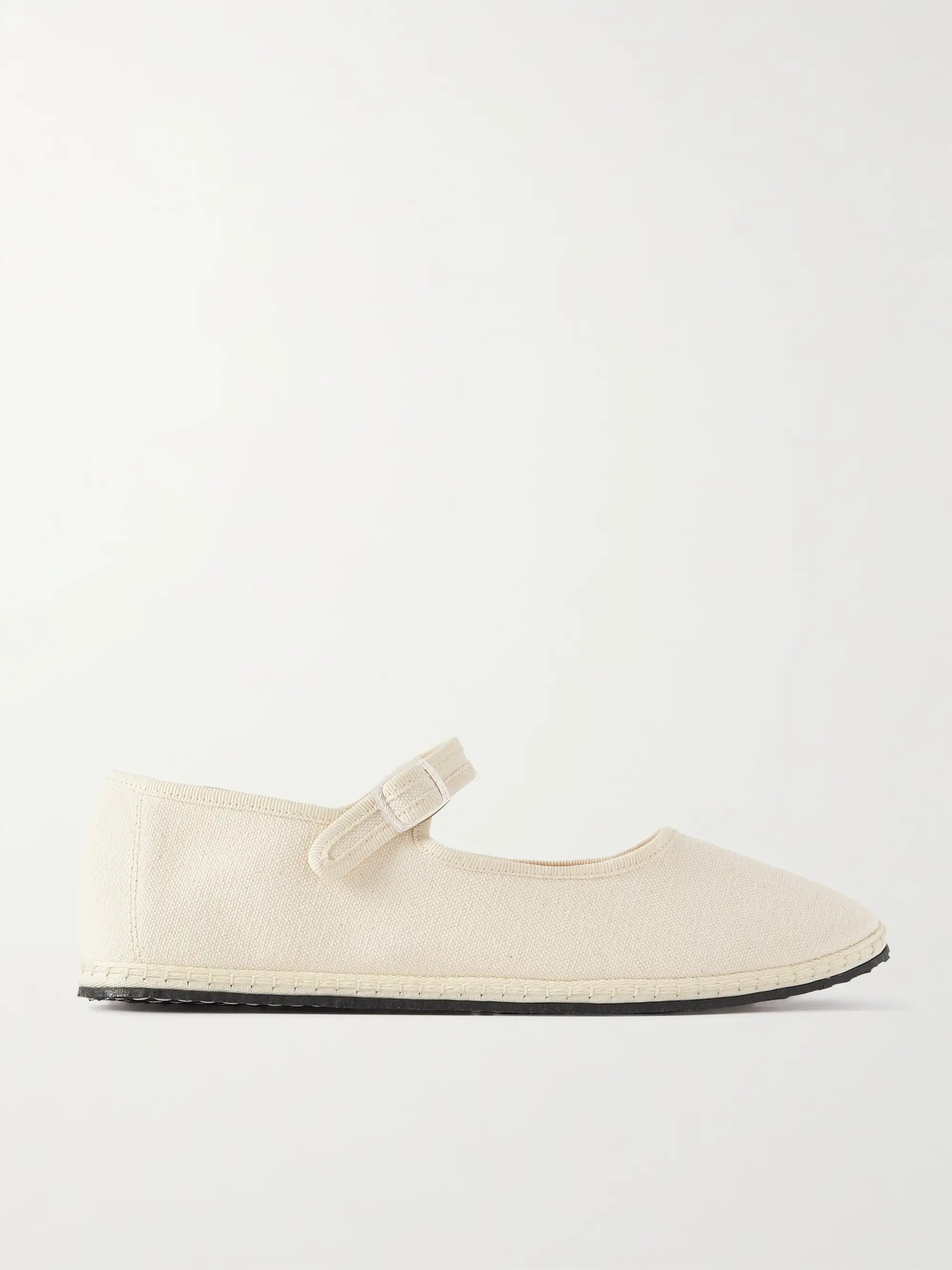 Grosgrain-trimmed canvas Mary Jane slippers | NET-A-PORTER (US)