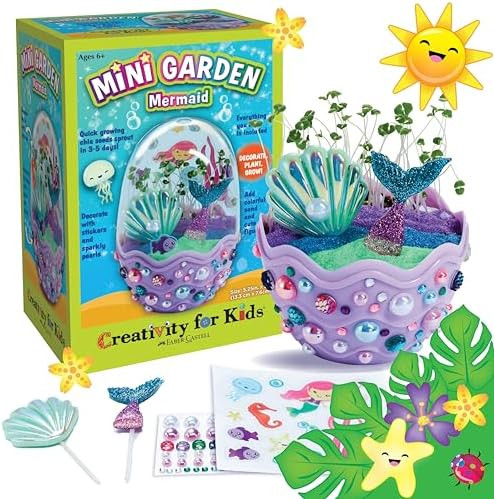 Creativity for Kids Mini Garden: Mermaid Terrarium Kit - Mermaid Gifts for Girls, Crafts and Toys... | Amazon (US)