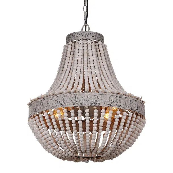 3 - Light Wood Dimmable Empire Chandelier | Wayfair North America