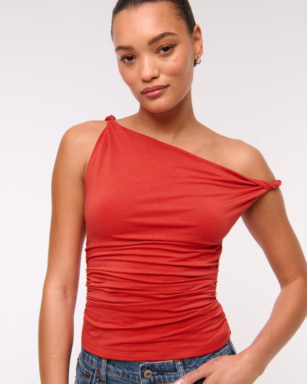 Women's Asymmetrical Twist Top | Women's Tops | Abercrombie.com | Abercrombie & Fitch (US)
