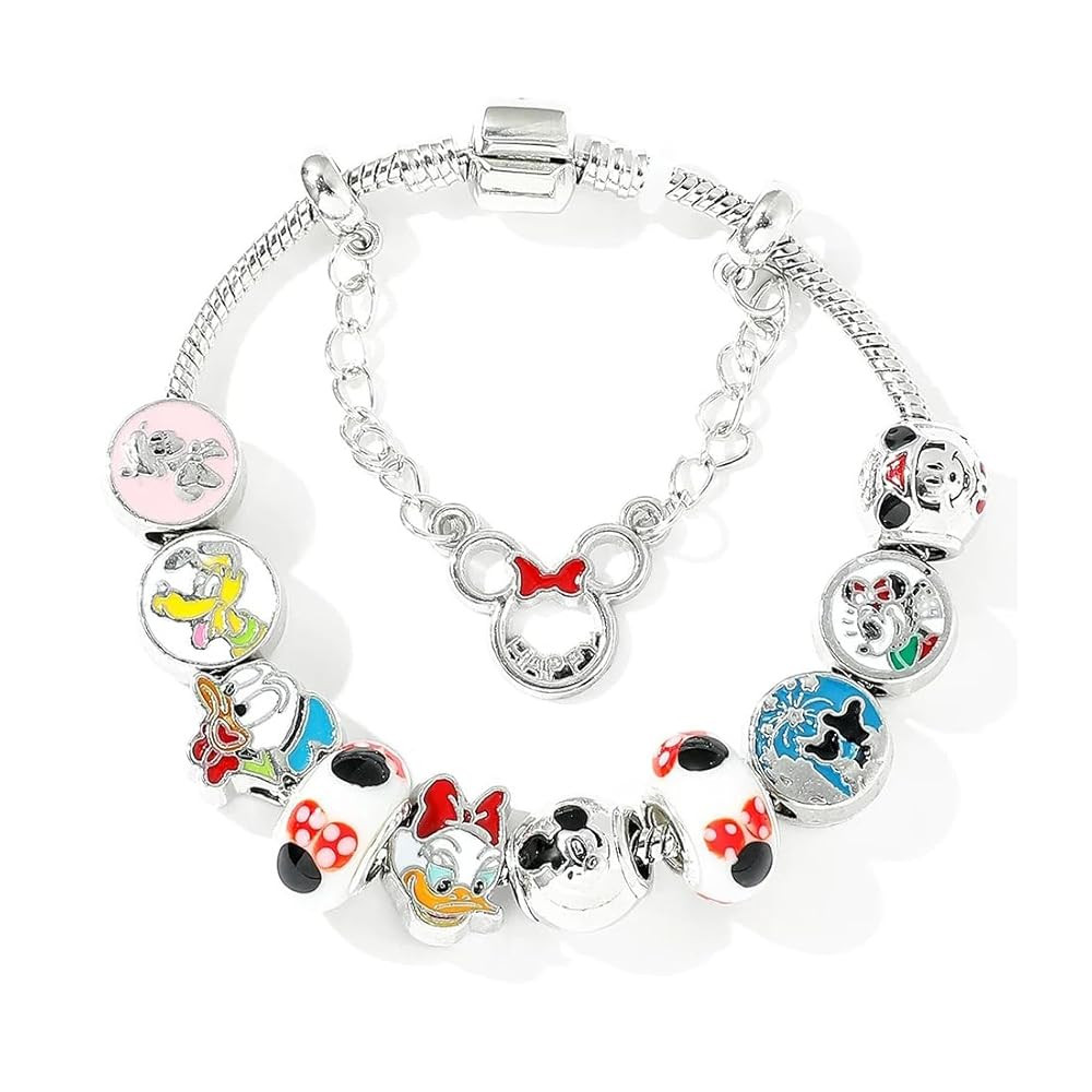 Cartoon Mouse Dog Duck Charms Bracelet, Silver Plated Anti-Tarnish Alloy, 20CM, SHAPER68135941286... | Amazon (US)