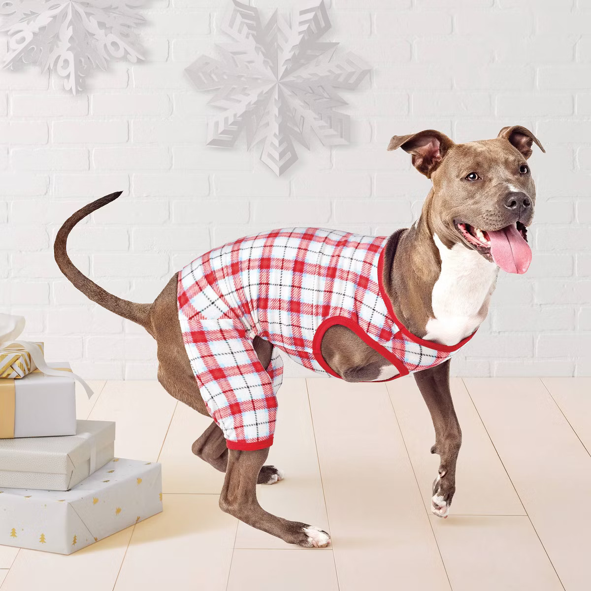 Plaid Microfleece Matching Family Dog and Cat Pajamas - Wondershop™ White/Red | Target
