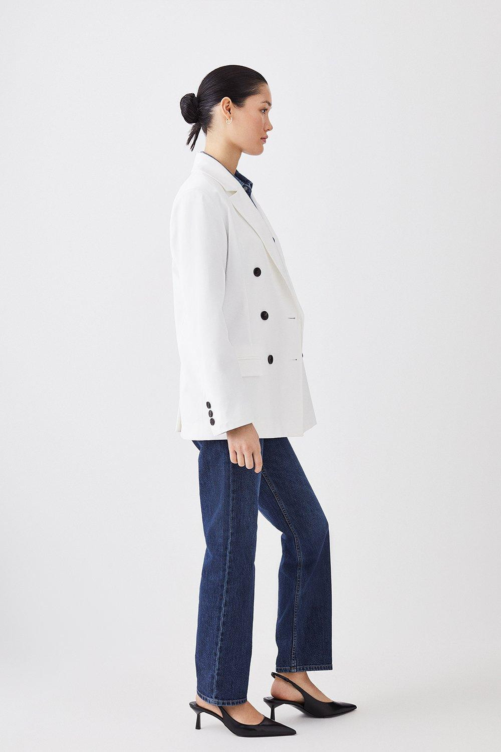 Sharp Shoulder Double Breasted Blazer | Karen Millen UK + IE + DE + NL