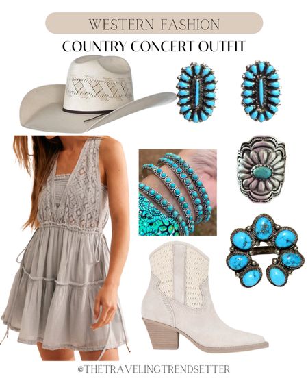  Country concert, outfit, music, festival, outfit, free people, romper, booties, straw, cowgirl, hat, turquoise, jewelry, cowgirl boots

#LTKShoeCrush #LTKTravel #LTKFindsUnder100