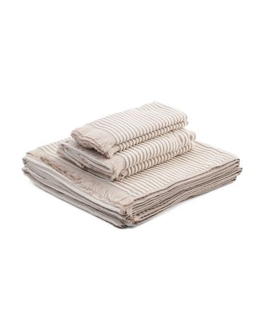Made In Portugal 6pc Striped Jacquard Towel Set | Bed & Bath | Marshalls | Marshalls