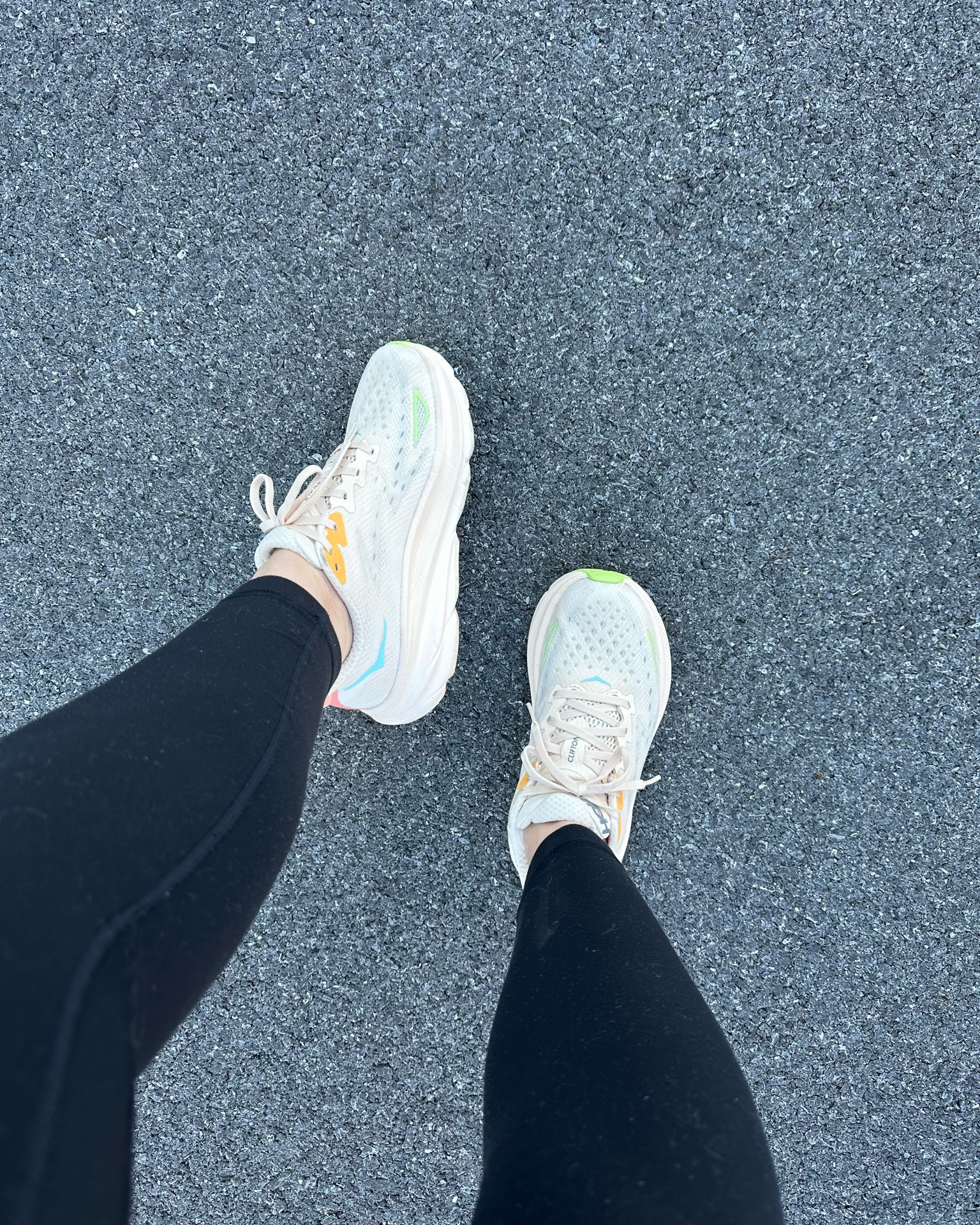 trying out the HOKA Clifton 9’s! Love the pop of color on these! 🎀🌼🌸

#LTKstyletip #LTKSeasonal #LTKshoecrush