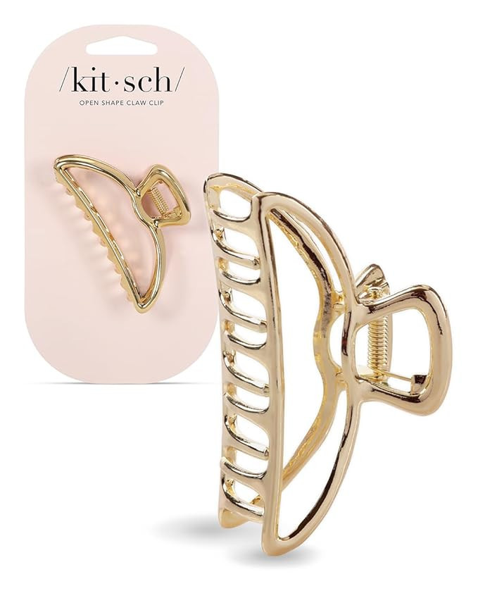Kitsch Non Slip Large Metal Hair Claw Clip - Holds Thick Hair Securely | Stylish Open Shape Clips... | Amazon (US)