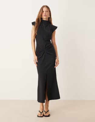 ASOS DESIGN premium drape front midi dress | ASOS (Global)