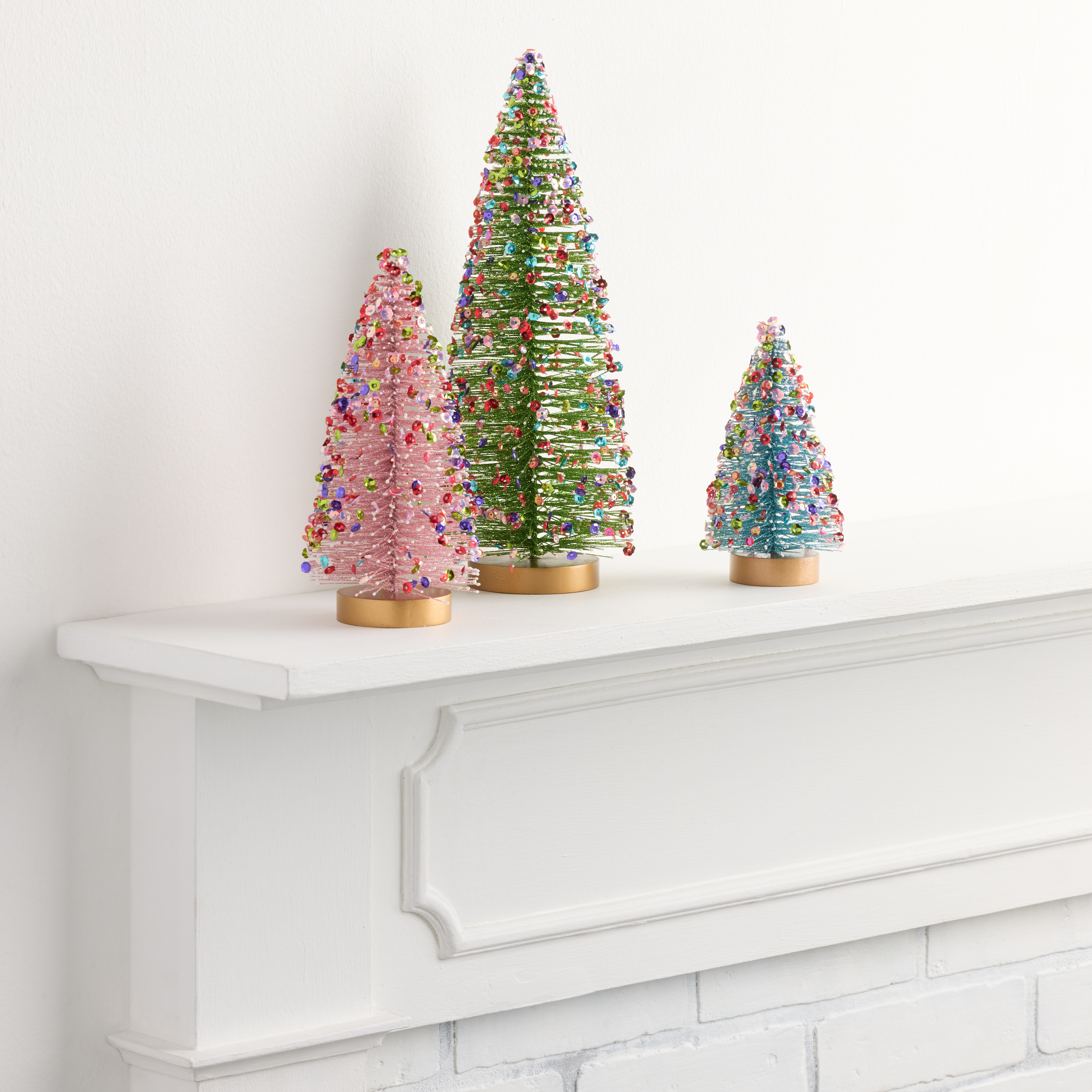 Glitzy Bottlebrush Tree Christmas Decor Collection | World Market