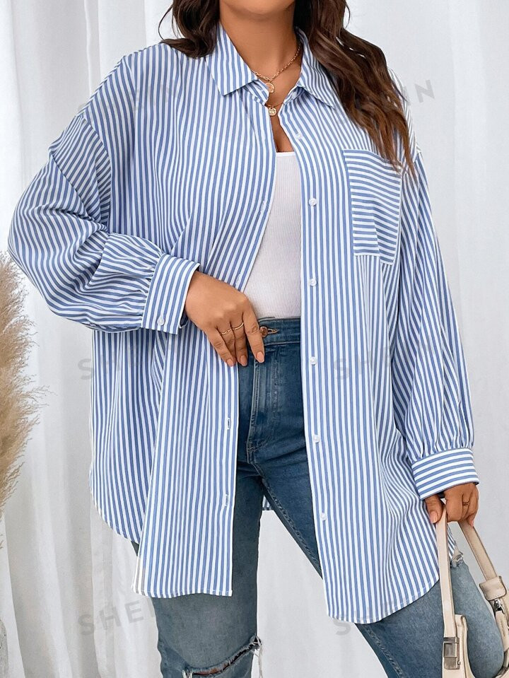 SHEIN EZwear Chemise à rayures | SHEIN