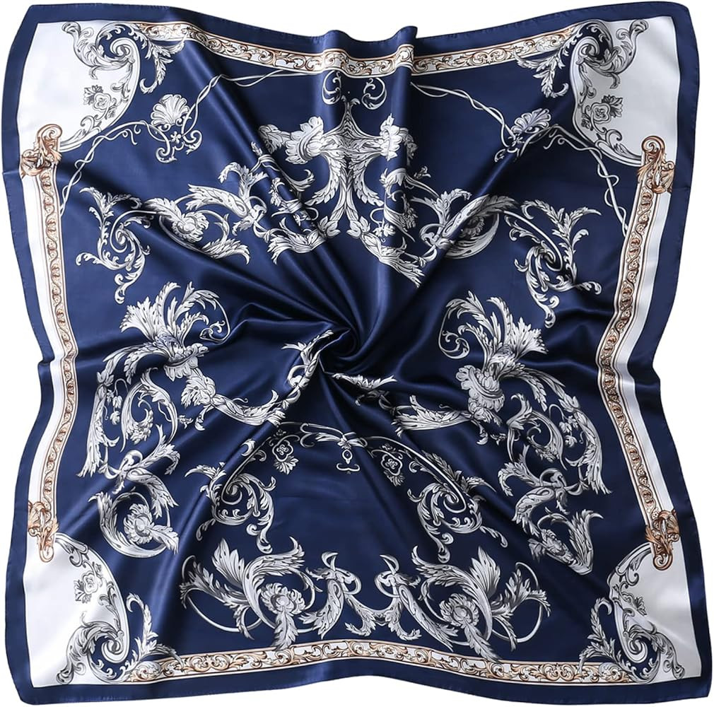 vimate 35" Square Silk Like Head Scarf - Women's Fashion Silk Feeling Scarf for Hair Wrapping and Sl | Amazon (US)