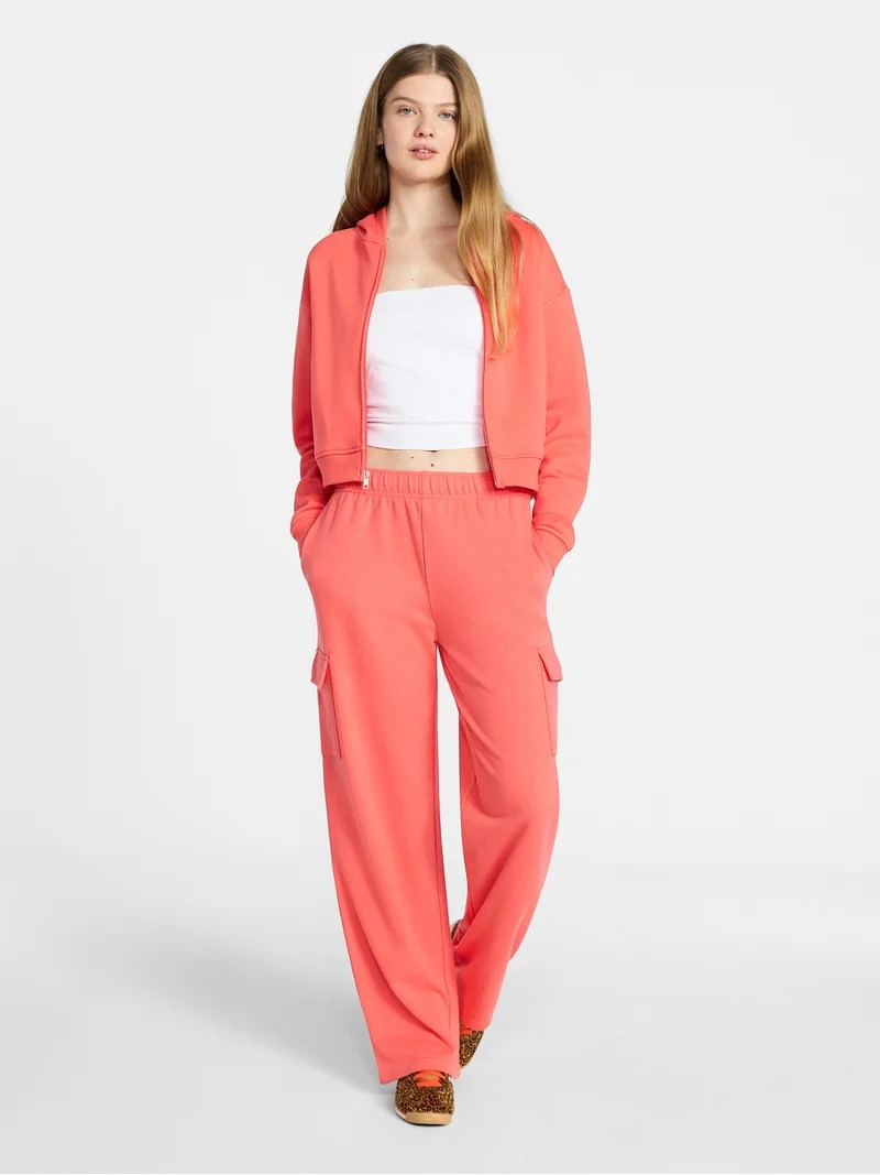 No Boundaries Boxy Zip-Up Hoodie, Women's XXS-XXL | Walmart (US)