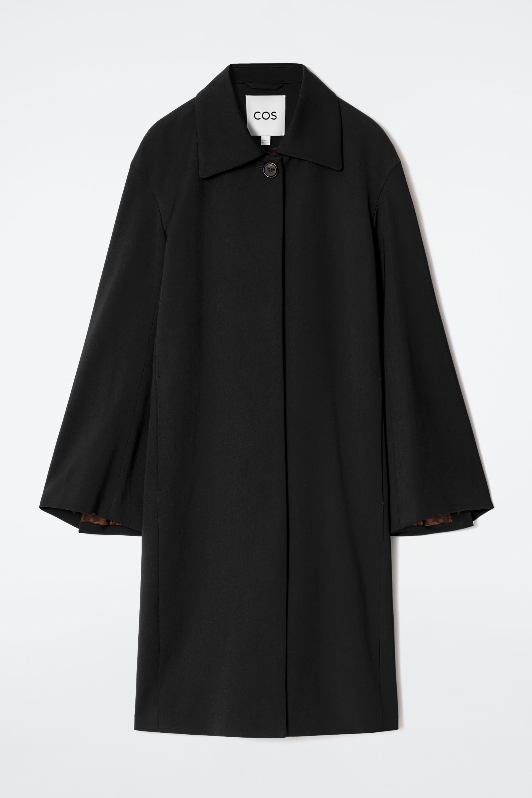 SINGLE-BREASTED CAR COAT - BLACK | COS US | COS (EU)