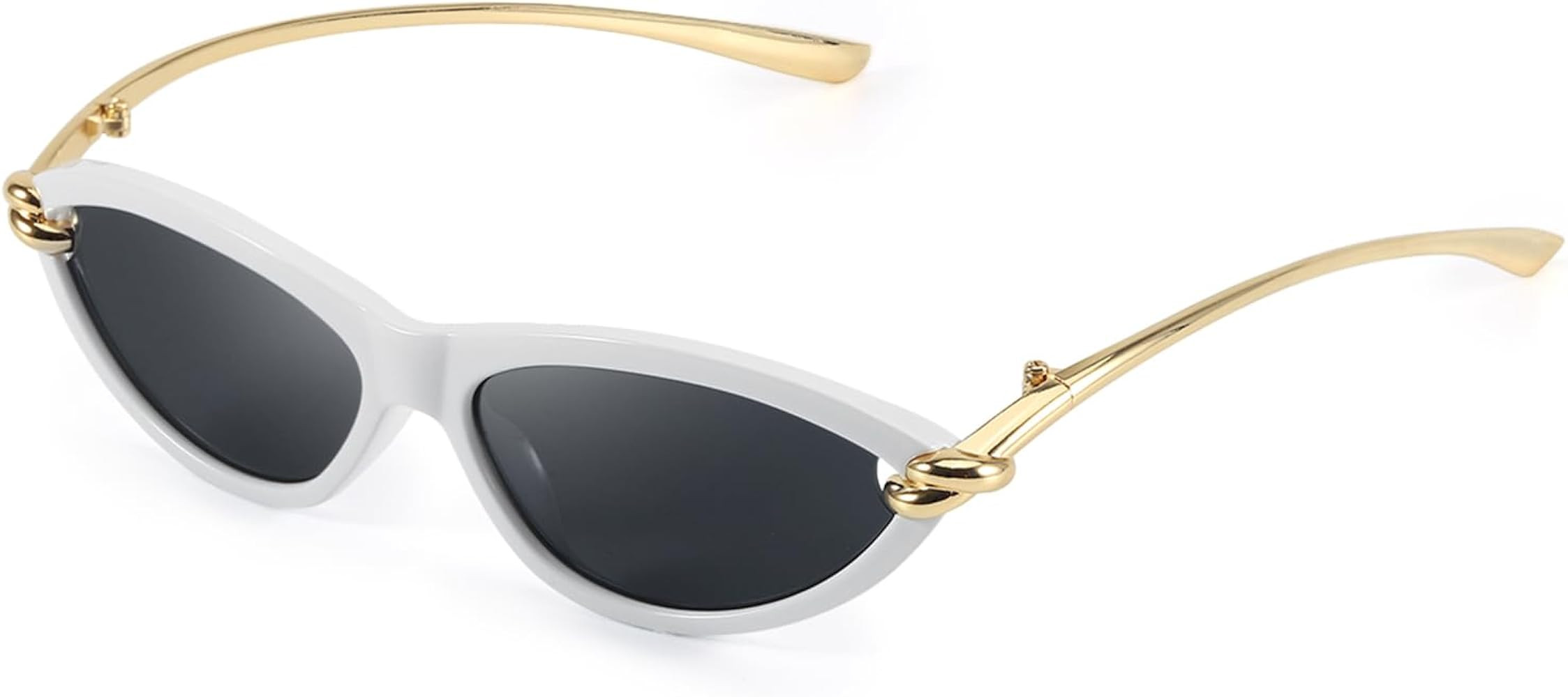 SODQW Gold Cat Eye Sunglasses for Women Trendy Retro Cateye Designer Sun Glasses with Metal Templ... | Amazon (US)