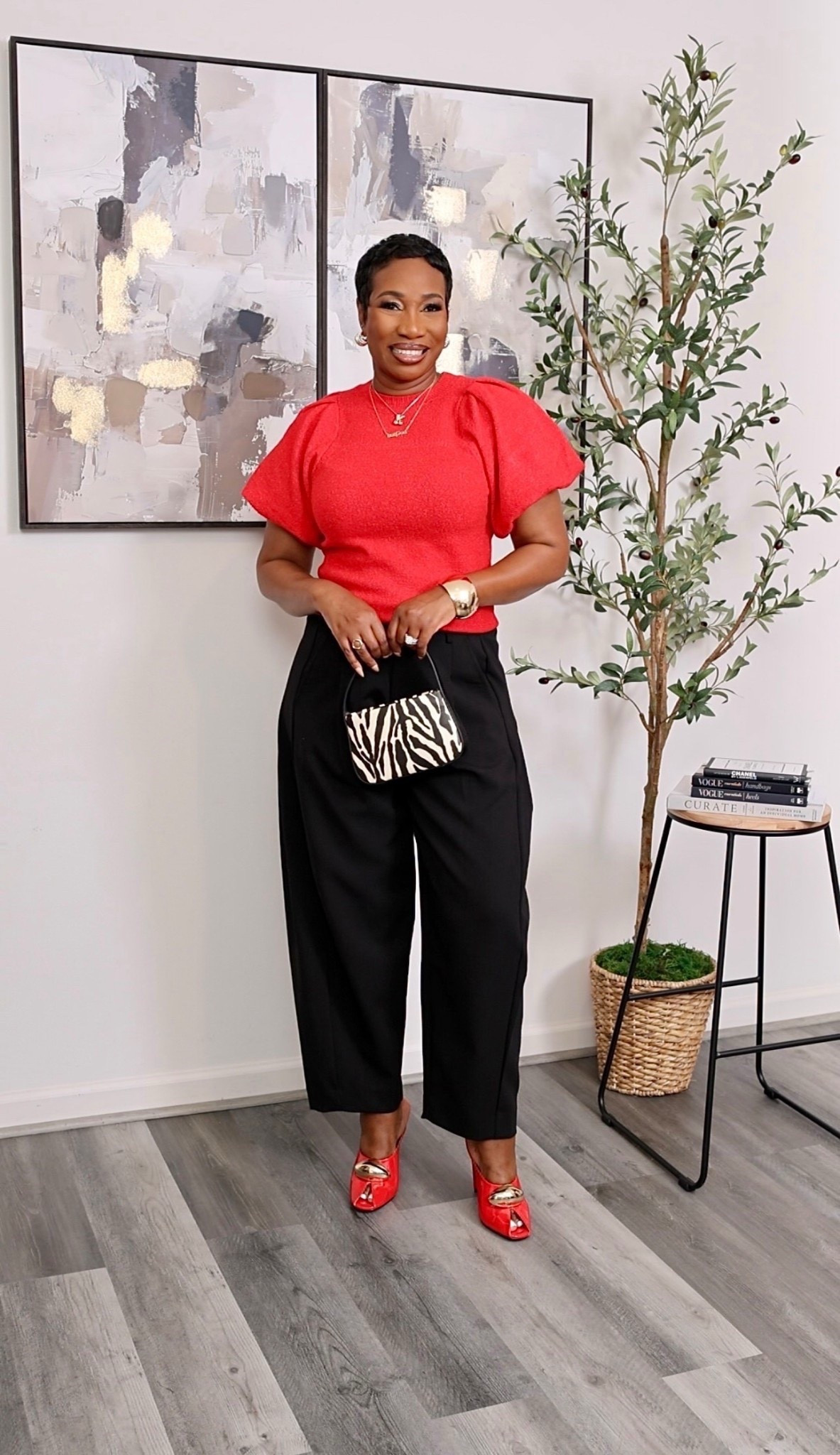 A pop of red is going to do it for me every time. 
Size medium top
Size 8 barrel pants


#LTKootd #LTKSeasonal #LTKStyleTip