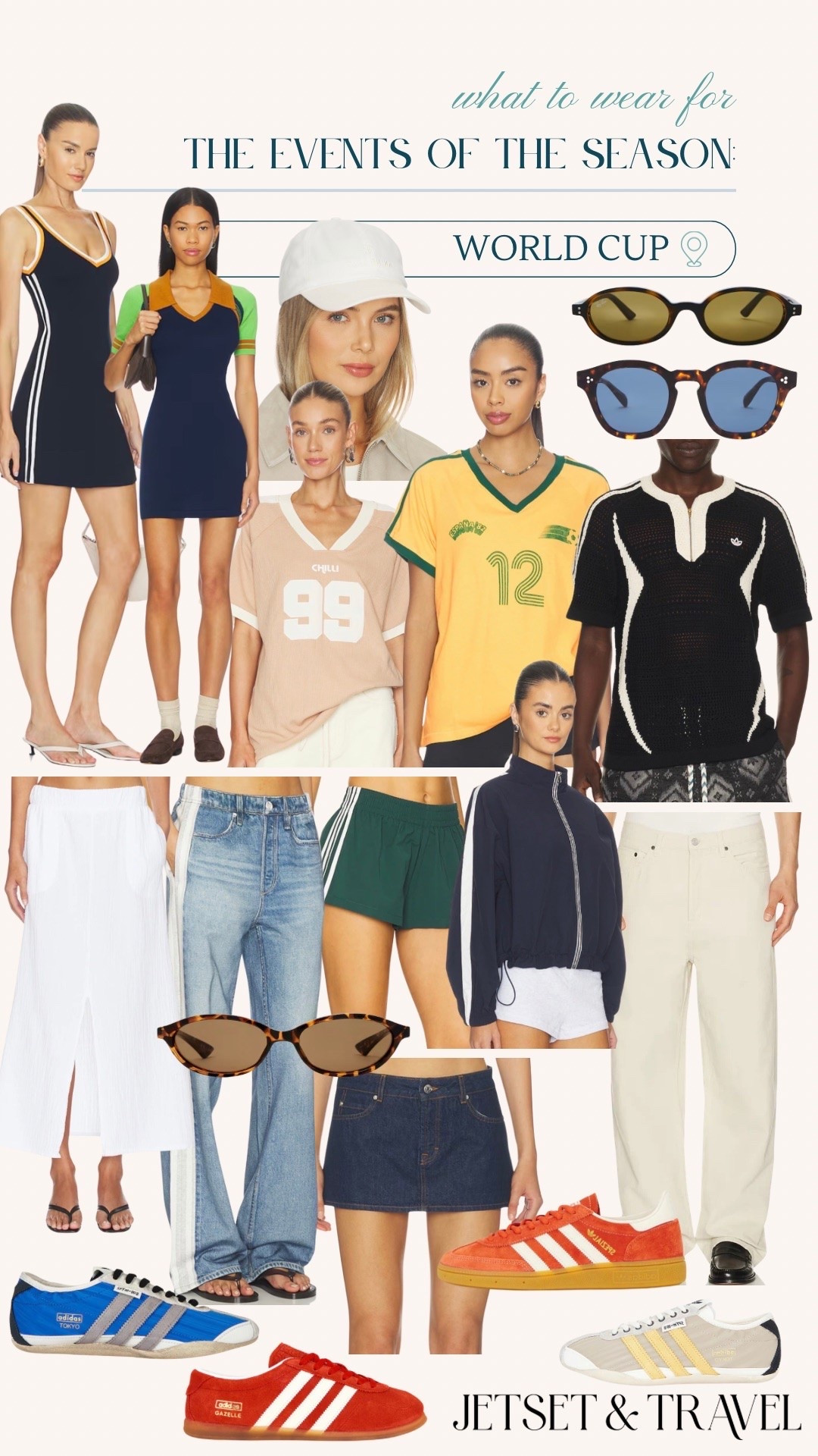 Who’s ready for the World Cup?!! It’s so so exciting that it’s being held in the U.S. this year! Don’t forget - we can always help you with booking experiences to these types of events. World Cup fashion for men and women is so cool - lots of jerseys, sneakers, and sporty vibes. 

#worldcup #worldcupfashion #worldcupootd #futbol #soccer #adidas #sambas #sporty #revolve #revolvemens

#LTKActive #LTKMens #LTKootd