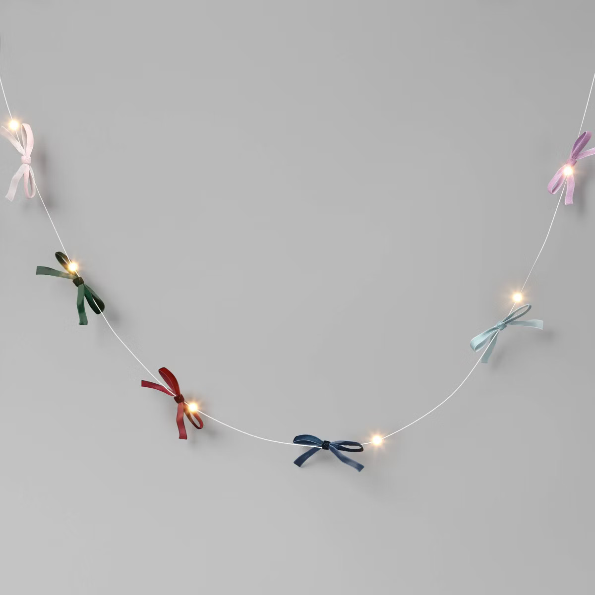 30ct LED Battery Operated Christmas Dewdrop Fairy String Lights Multi-Colored Velvet Bow Warm Whi... | Target