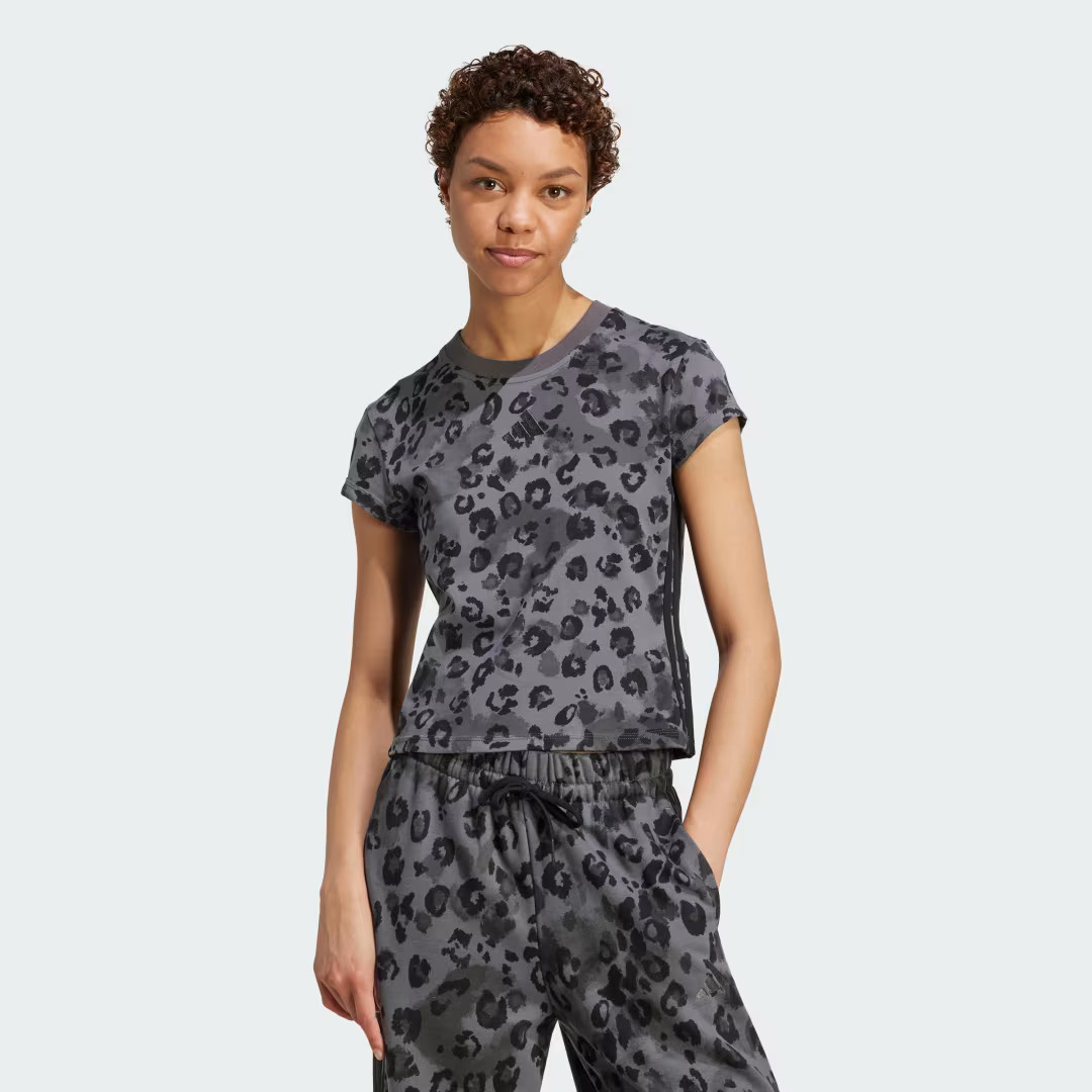 adidas Animal Print 3-Stripes Tee Multicolor 2XL Womens | adidas (US)