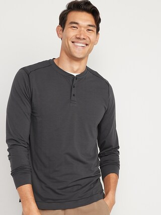 Beyond 4-Way Stretch Long-Sleeve Henley T-Shirt for Men | Old Navy (US)