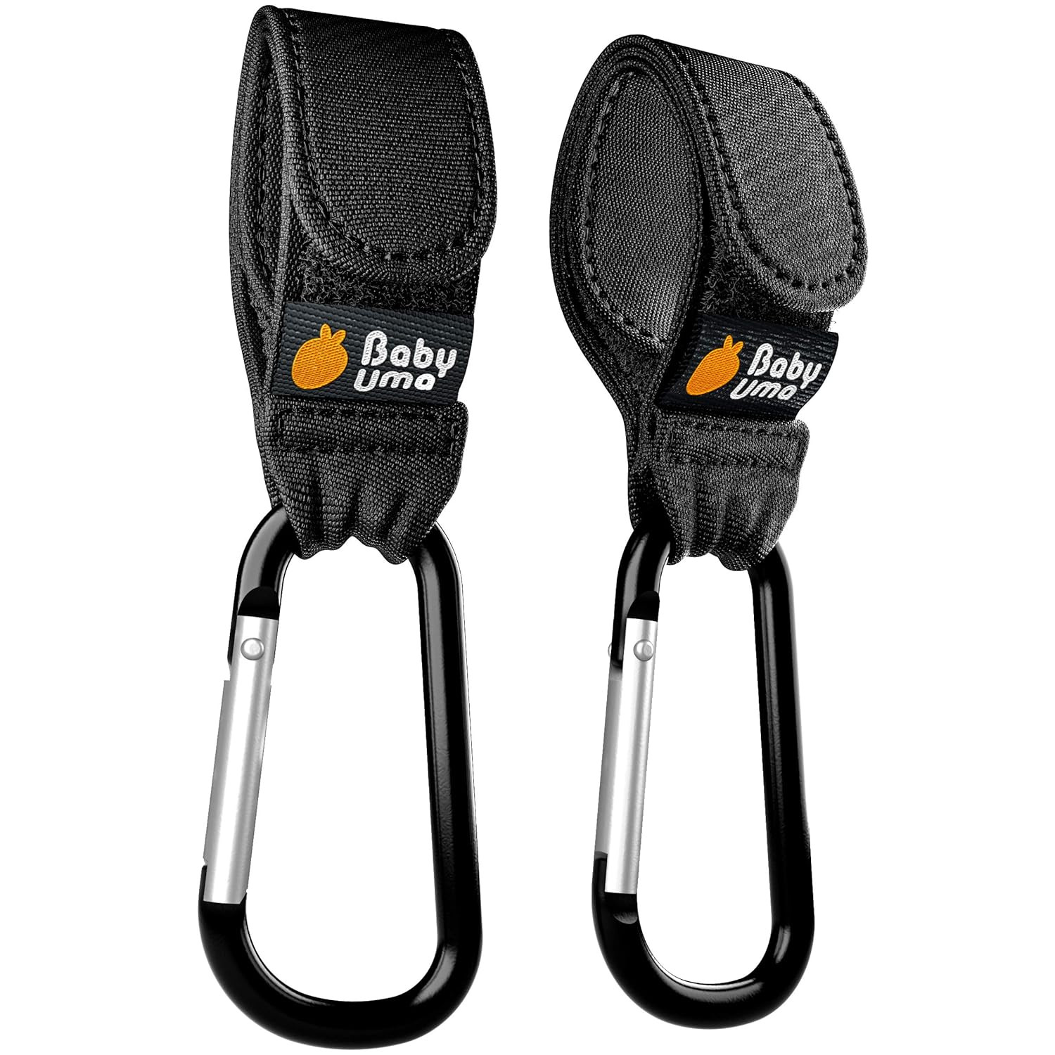 Stroller Hooks by Baby Uma - Strap, Clip or Hang a Diaper Bag to Your Pram or Buggy - Black, 2 Pa... | Amazon (US)