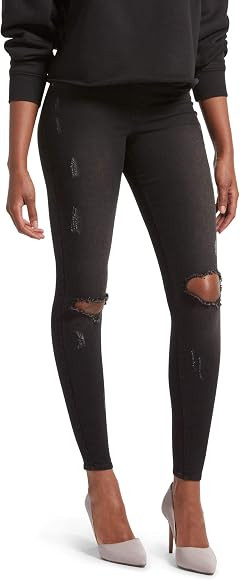 Kendall + Kylie Women's Ripped Denim Leggings, Black WASH, Small | Amazon (CA)