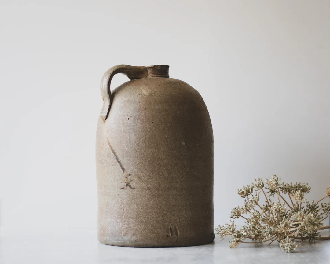 Antique Stoneware Jug Salt Glazed Rustic Jug Organic Modern - Etsy | Etsy (US)