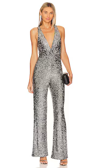 Dymond Jumpsuit in Gunmetal Silver | Metallic Sequin Jumpsuit Sparkly Jumpsuit Sparkle Jumpsuit | Revolve Clothing (Global)