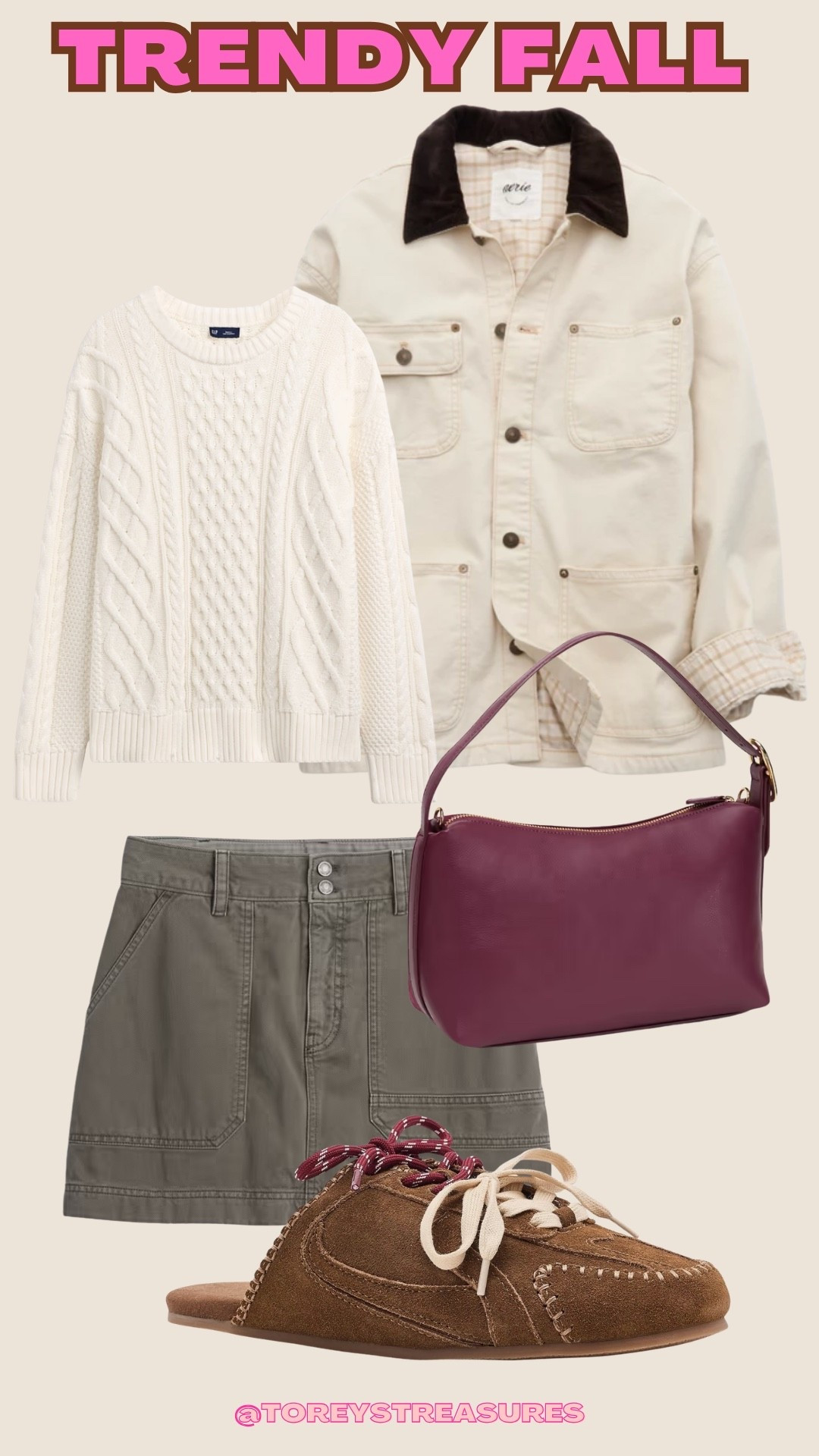 Cute and trendy fall outfit idea! Cable knit sweater with barn jacket and SKORT! This burgundy color is also everywhere this fall season!

#LTKdayinmylife #LTKgrwm #LTKootd