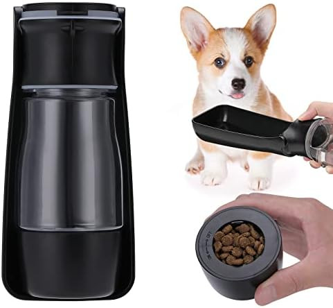 Anipaw Dog Water Bottle and Food Container Portable Black Water Bottle Dispenser Foldable Leak Pr... | Amazon (US)