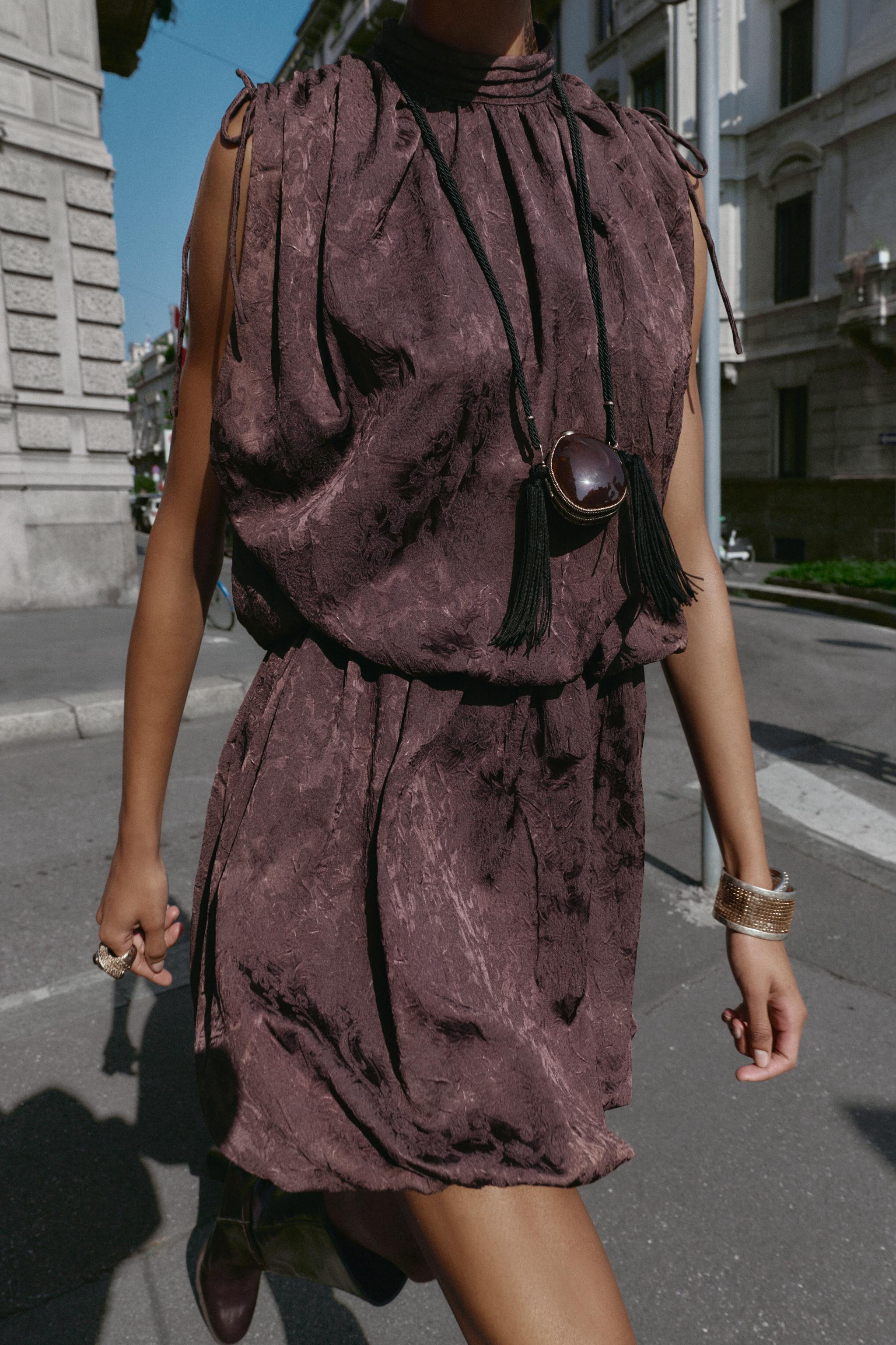 JACQUARD VOLUMINOUS MINI DRESS | Zara US