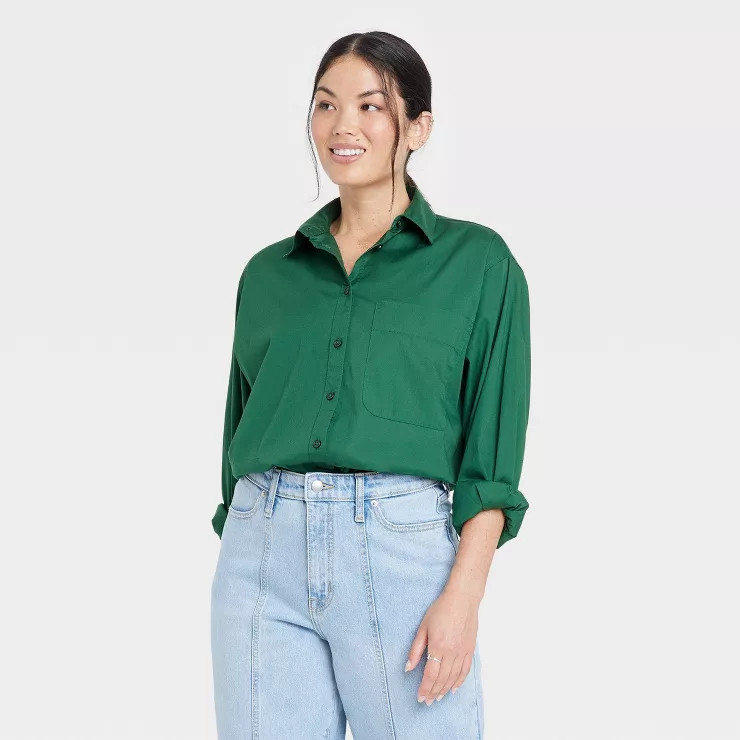 Women's Long Sleeve Button-Down Shirt - A New Day™ | Target