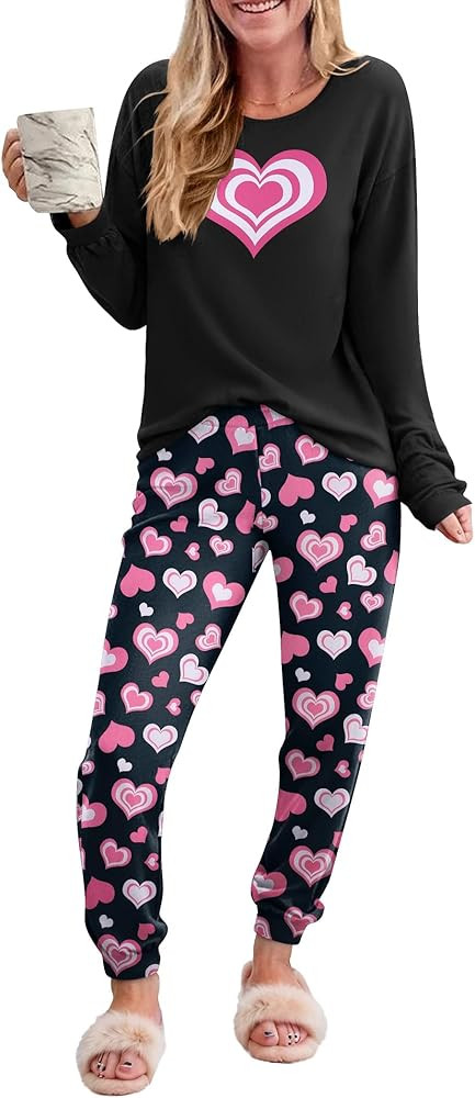 Ekouaer Pajama Sets for Women 2 Piece Plaid Pjs Long Sleeve Lounge Sets Comfy Gingham Nightwear w... | Amazon (US)