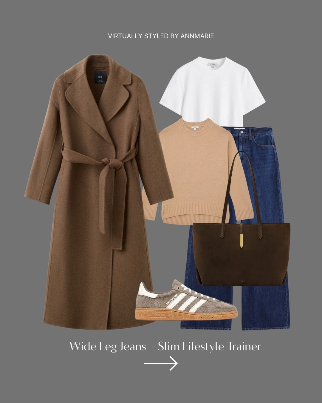 Winter Outfit Formula - Long wool coat, wide leg jeans, knit & trainers 

#LTKstyletip #LTKwinter
