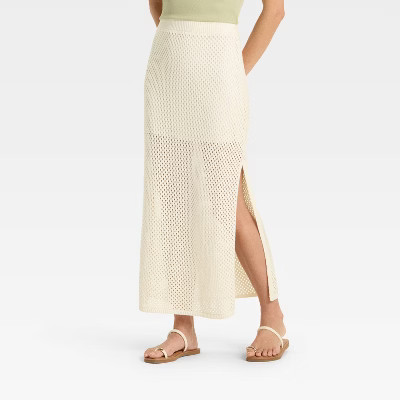 Women's Maxi Sweater Skirt - Universal Thread™ Cream M | Target