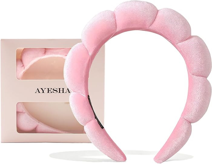 Ayesha Spa Headband for Washing Face Makeup Skincare Soft Sponge Hair band | Amazon (US)