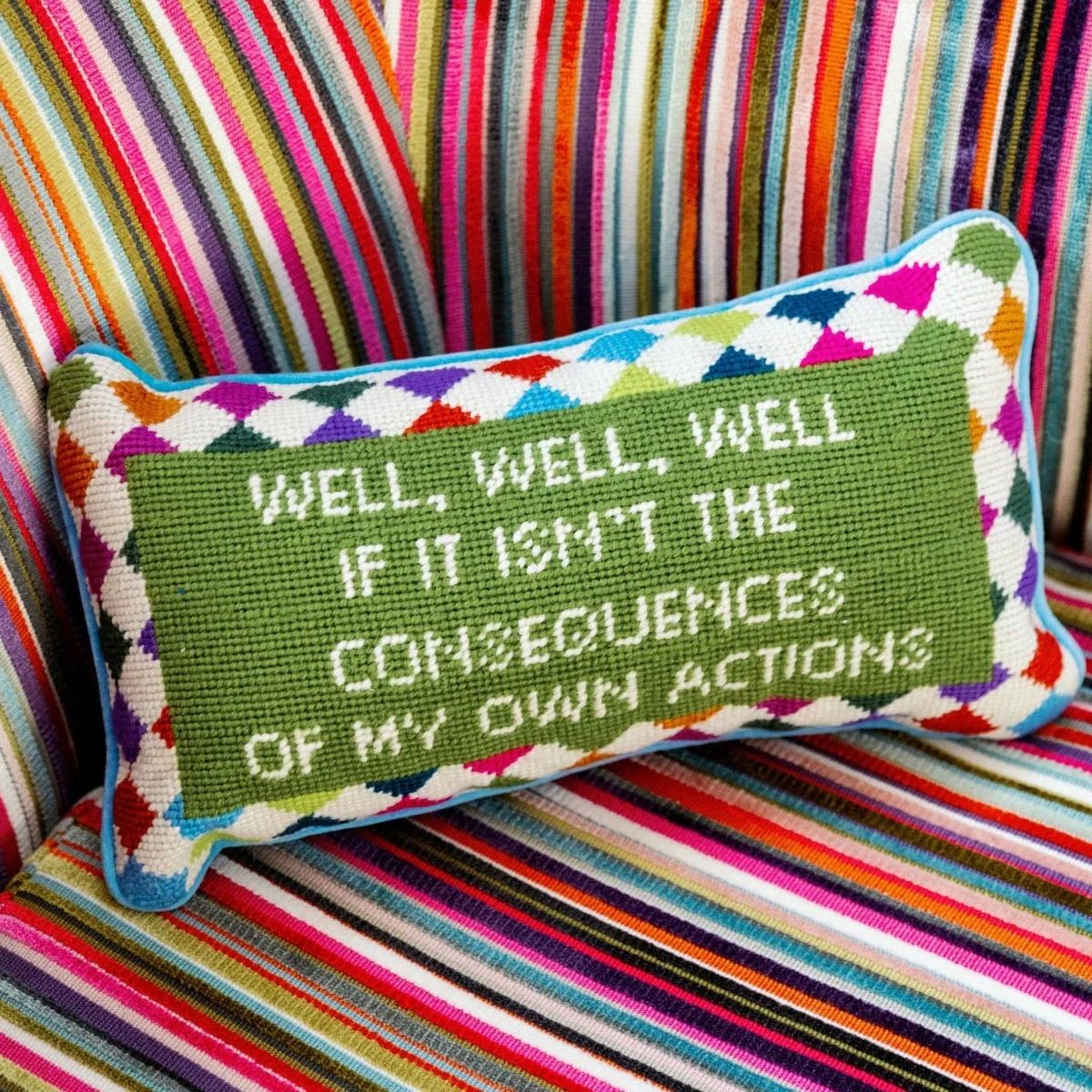 Furbish Studio - Well, Well, Well Needlepoint Pillow | Furbish Studio