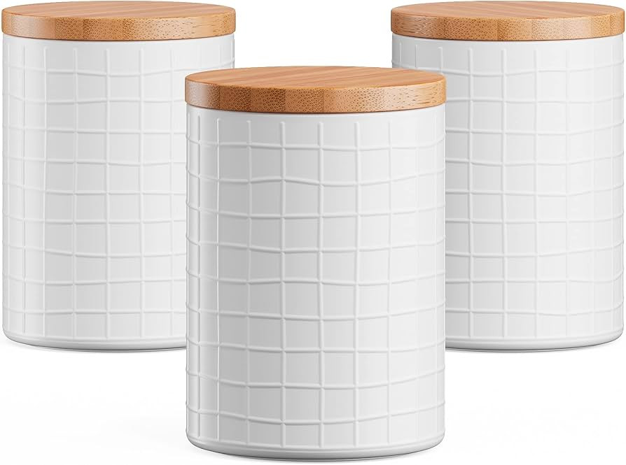 Barnyard Designs White Canister Sets for Kitchen Counter Vintage Kitchen Canisters, Country Rusti... | Amazon (US)
