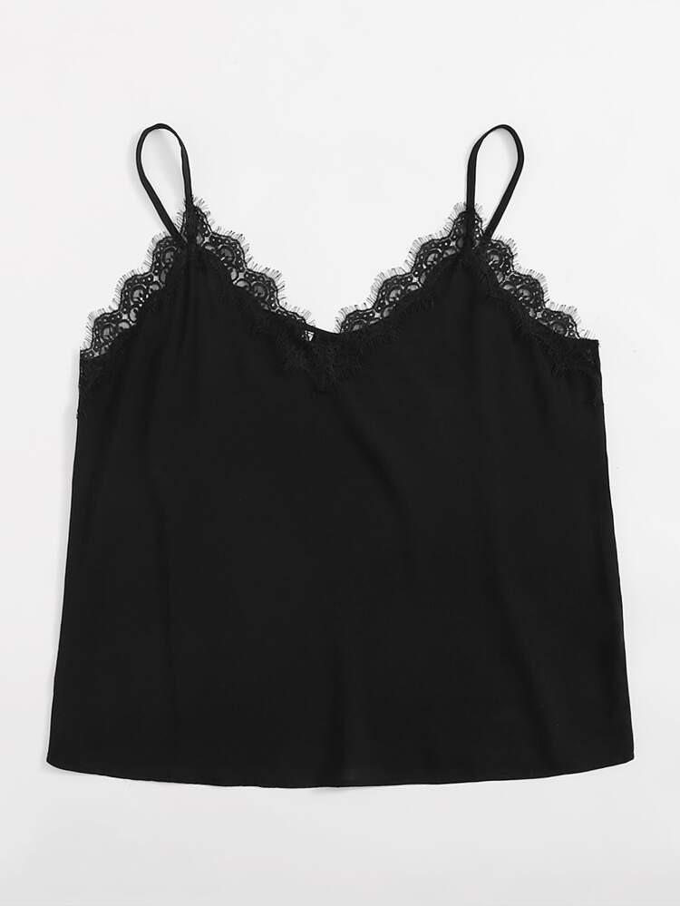Plus Lace Panel Cami Top | SHEIN