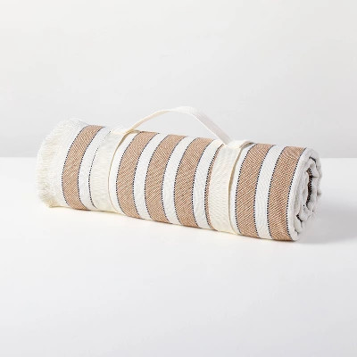 Striped Picnic Blanket Toffee/Sour Cream - Hearth & Hand™ with Magnolia | Target