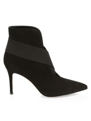 Crisscross Elastic Suede Ankle Boots | Saks Fifth Avenue