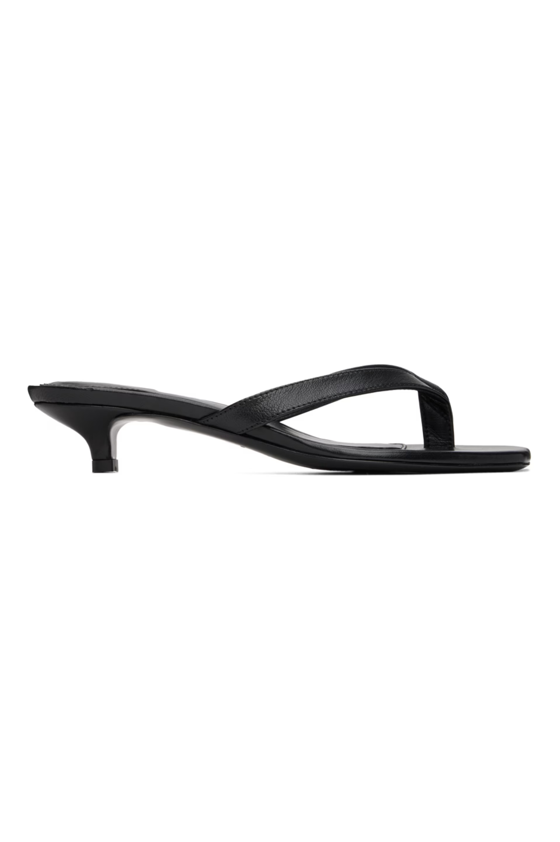 TOTEME - Black 'The Flip-Flop' Heeled Sandals | SSENSE