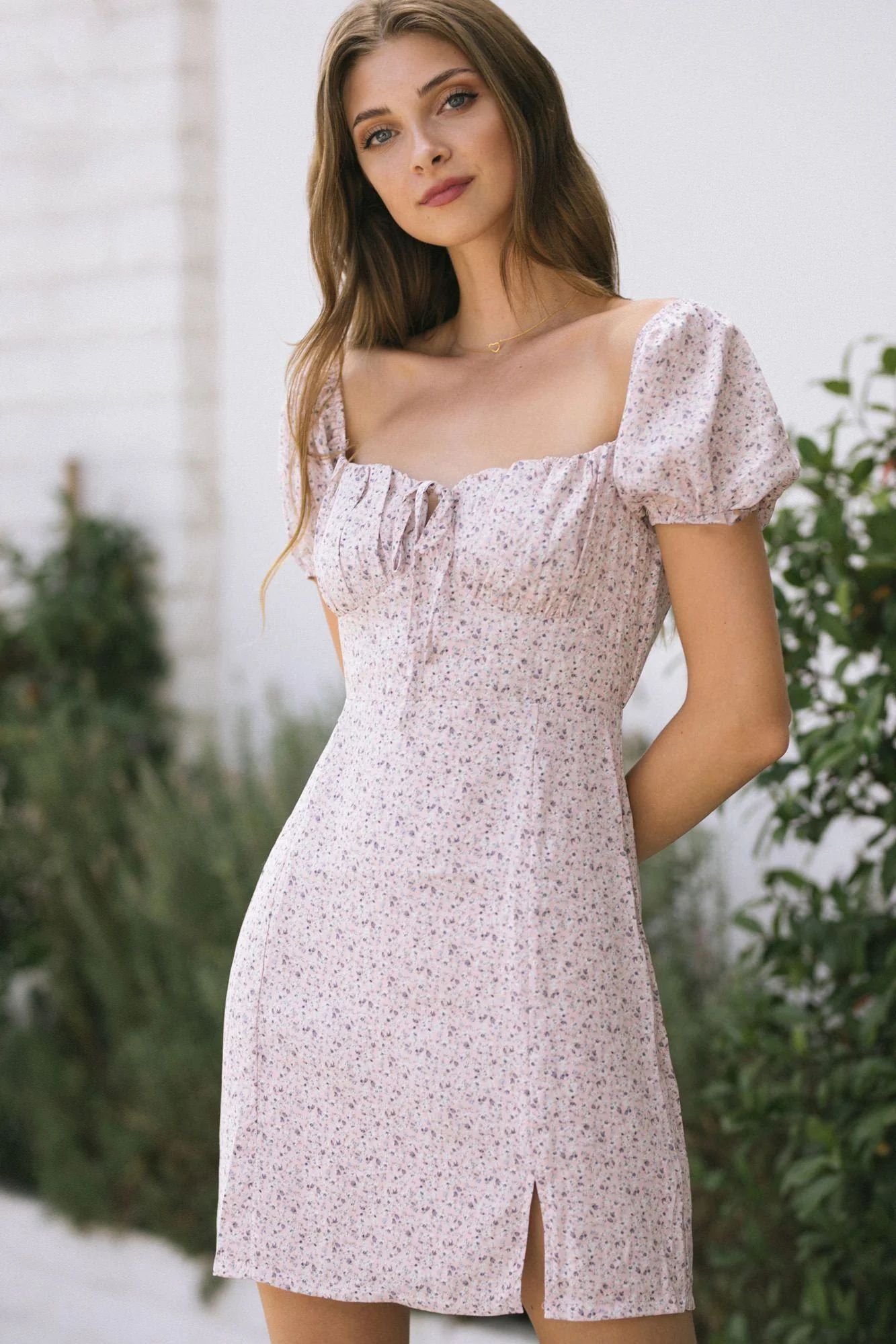 Jamie Puff Sleeve Mini Dress | Morning Lavender