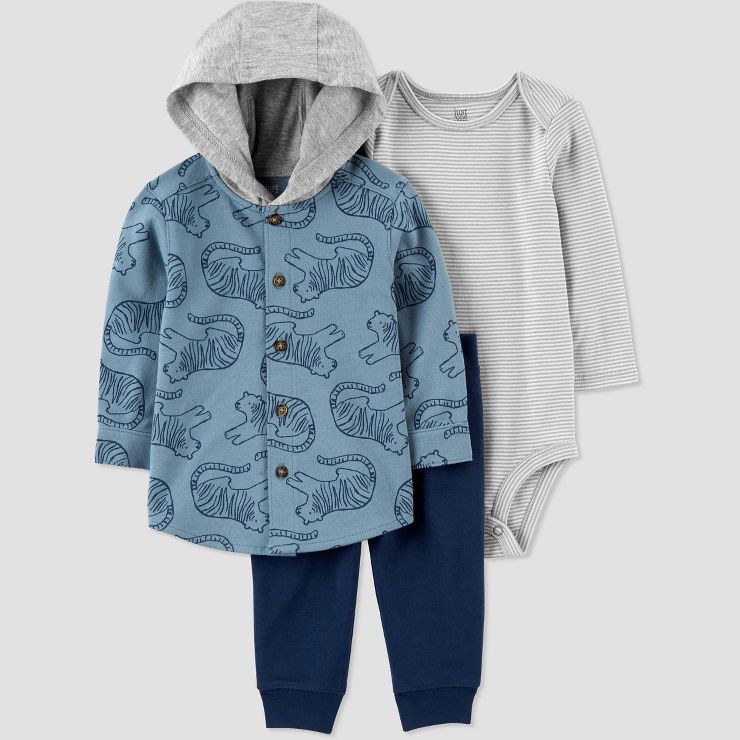 Carter's Just One You® Baby Boys' Tiger Hooded Shirt & Bottom Set - Blue | Target