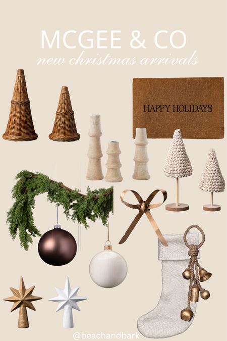 New McGee &Co Christmas Arrivals 
#ad #ads #mcgeeandco #christmasdecor #brassbells #garland #doormat #ornaments #stocking #treetopper #bow #taperedcandle #wickertrees

#LTKsalealert #LTKSeasonal #LTKHoliday