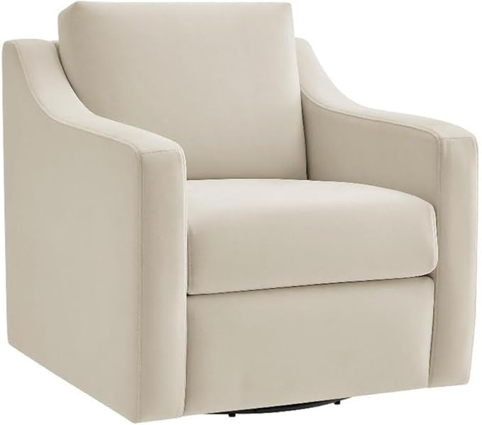 Modway Liora Performance Velvet Swivel Accent Chair in Alabaster Comfortable Stain-Resistant Velv... | Amazon (US)
