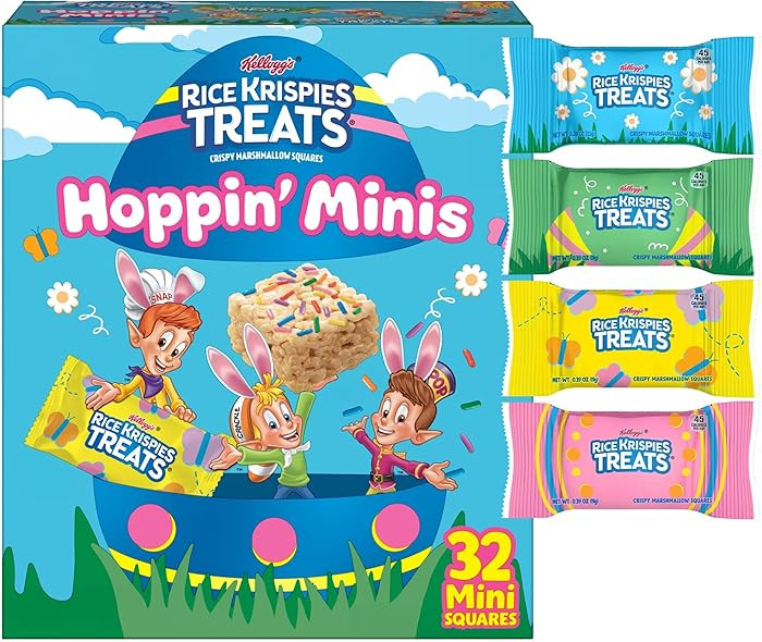 Rice Krispies Treats Crispy Mini Marshmallow Squares, Easter Snacks, Cereal Bars, Original with C... | Amazon (US)