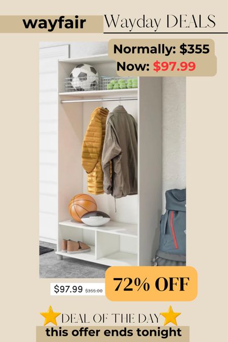 72% OFF!!!!!!! 🤯🤩🥳 Don’t miss out on Wayfair’s WAYDAY DEALS! Grab this solid wood table for 72% off TODAY making it ONLY $98!!👏🏽

Wet room closet, laundry room closet, garage closet, garage organizer, entryway jacket holder 

#entrywayshoeorganizer
#laundryroomorganization #garageorganizer
#wayfairdeals2024

#LTKhome #LTKfindsunder100 #LTKsalealert
