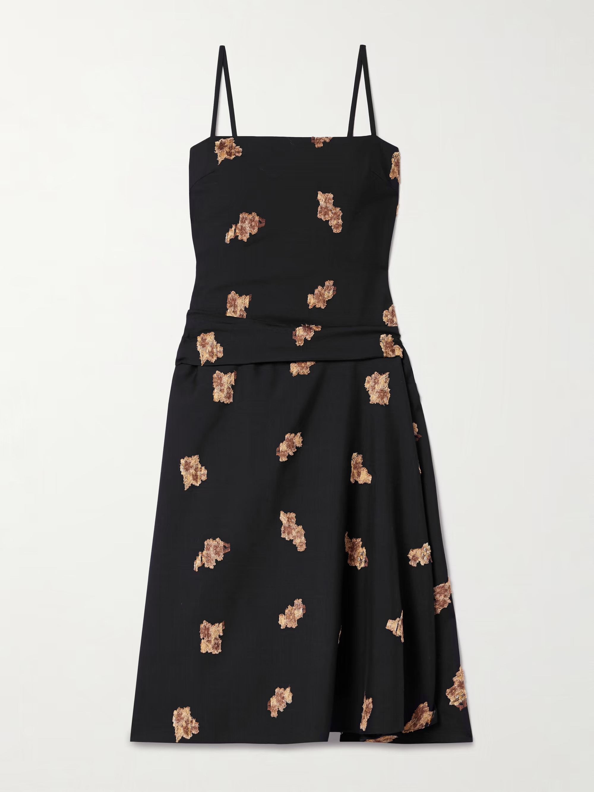 Victoria gathered fil coupé wool-blend twill midi dress | NET-A-PORTER (UK & EU)