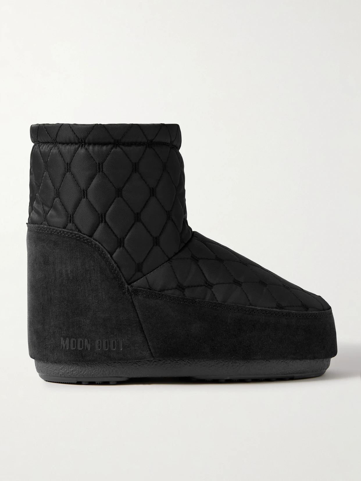 Moon Boot - Icon Low Suede-trimmed Quilted Shell Snow Boots - Black - 33/35 | NET-A-PORTER APAC